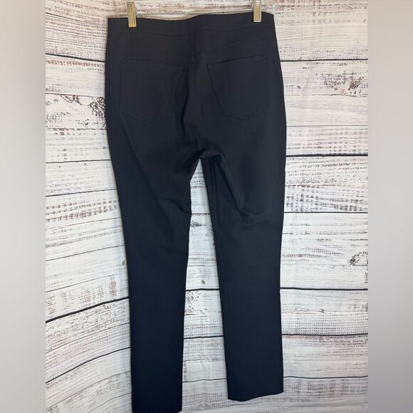 M M Lafleur Pants Womens Sz 4 Black straight stretch Italian cotton Blend - Picture 4 of 10